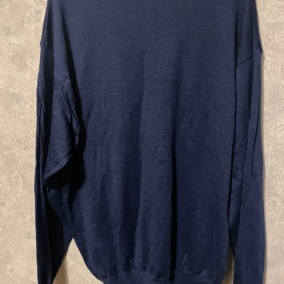 Giasone Merino Wool Turtleneck Sweater Blue XL - Picture 3 of 3
